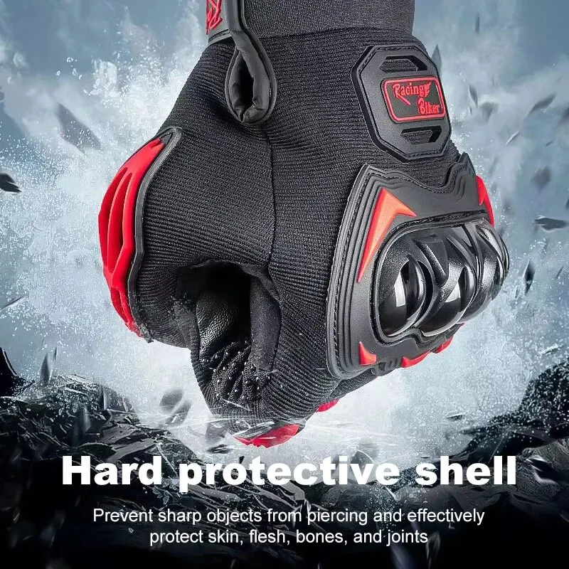 Motorcycle Gloves Black Racing Genuine Leather Motorbike Road Riding Team Glove Men Summer Winter Cycling Gloves
