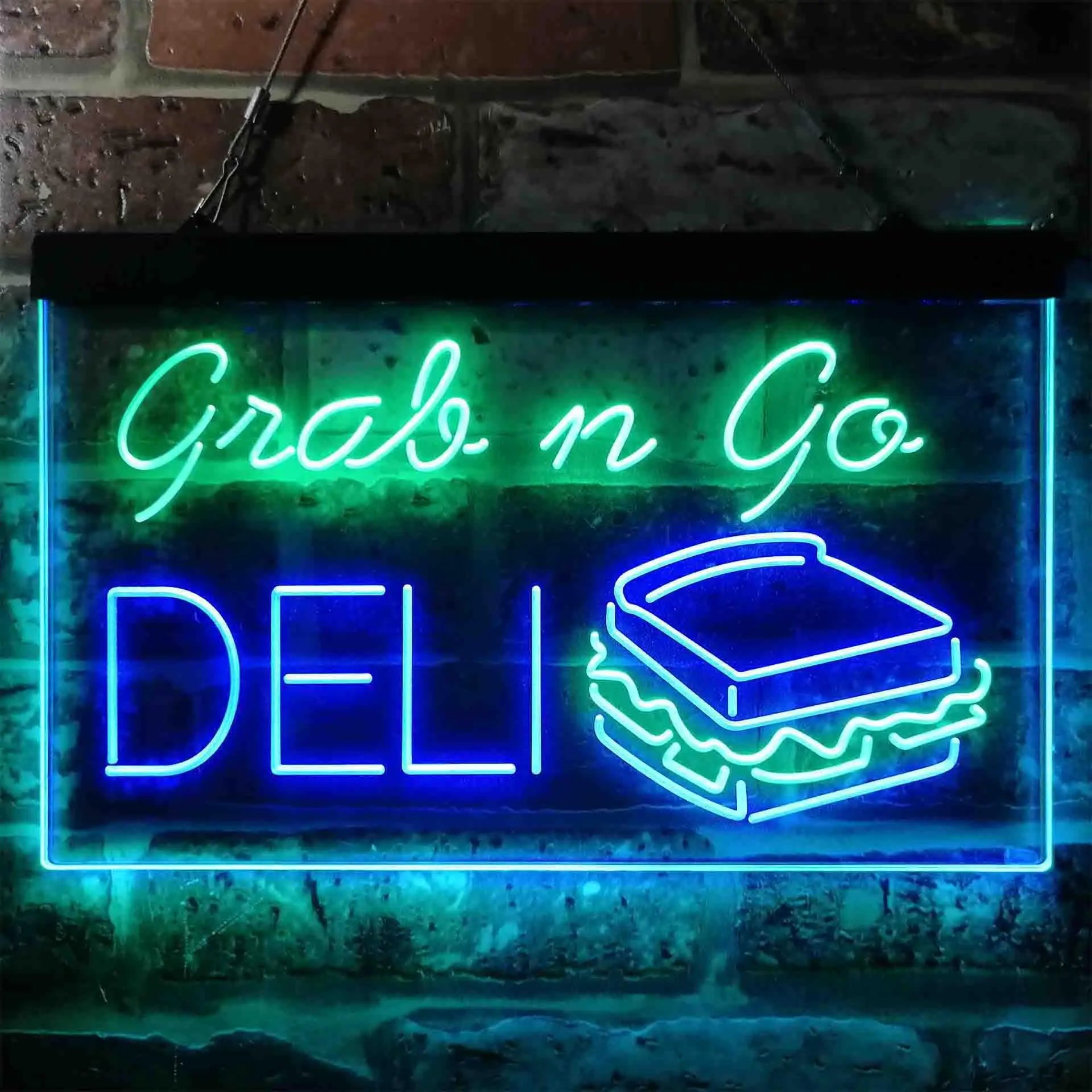 

DELI Grab n Go. with Sandwiches Dual Color Led Neon Sign st6-i3835