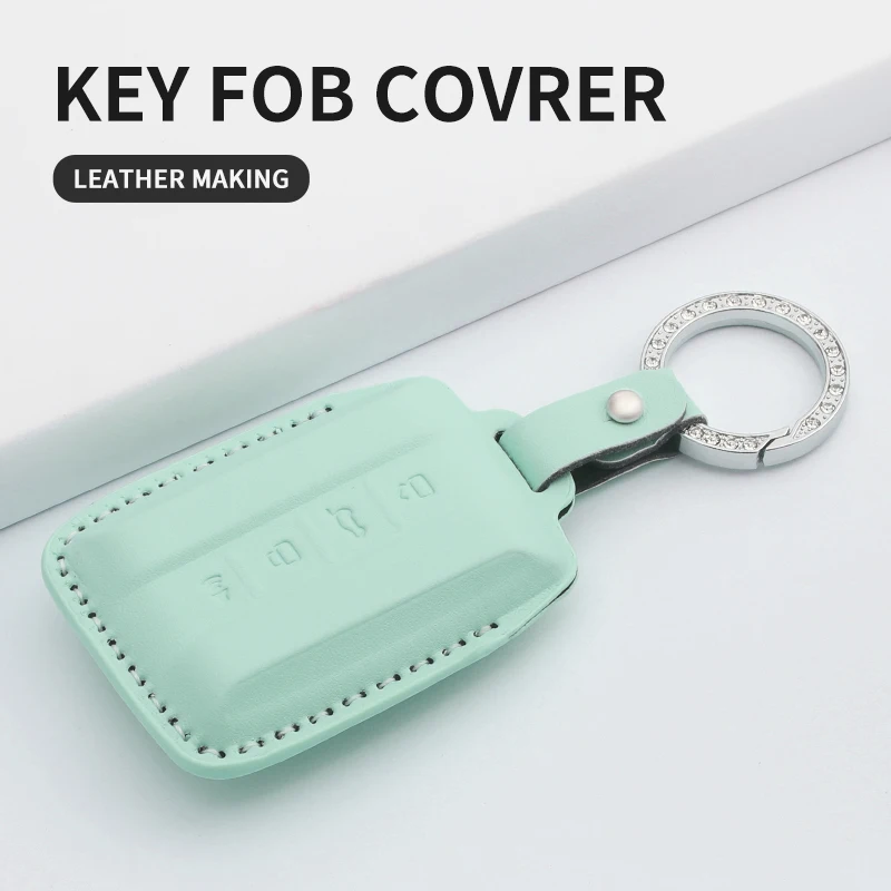 Leather Car Smart Remote Key Case Cover Shell Key Bag For Great Wall GWM WEY TANK 300 500 Tank300 Tank500 Keychain Accessories