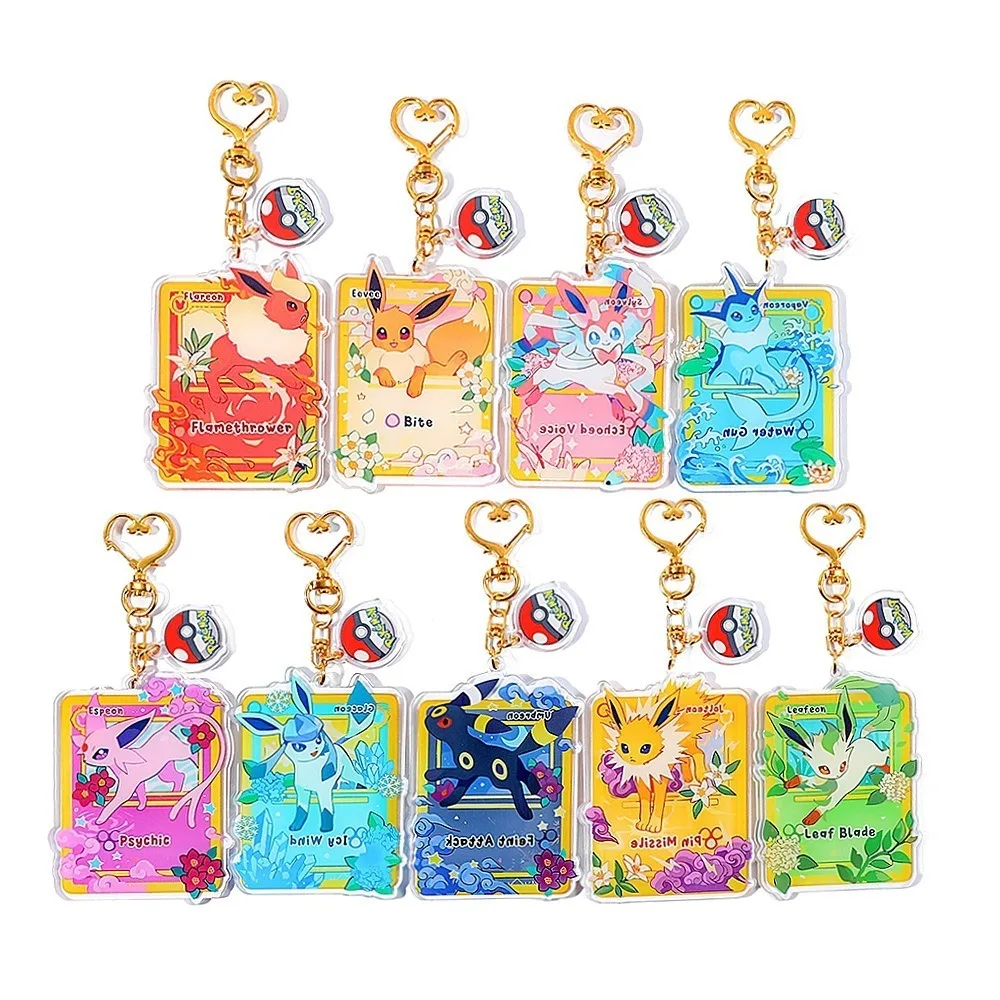 Schöner & Niedlicher Pokémon Schlüsselanhänger Anime Acryl Doppelseitiger Anhänger Festival- & Geburtstagsgeschenk