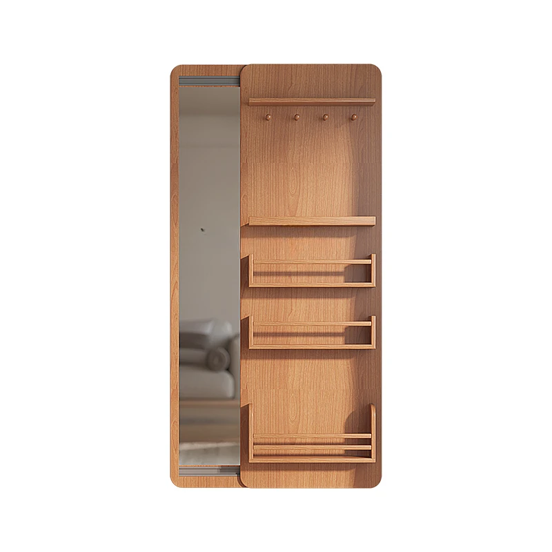 

yj Full-Length Mirror Living Room Multi-Functional Storage Decoration Nordic Solid Wood Blocking Push-Pull Dressing Mirror