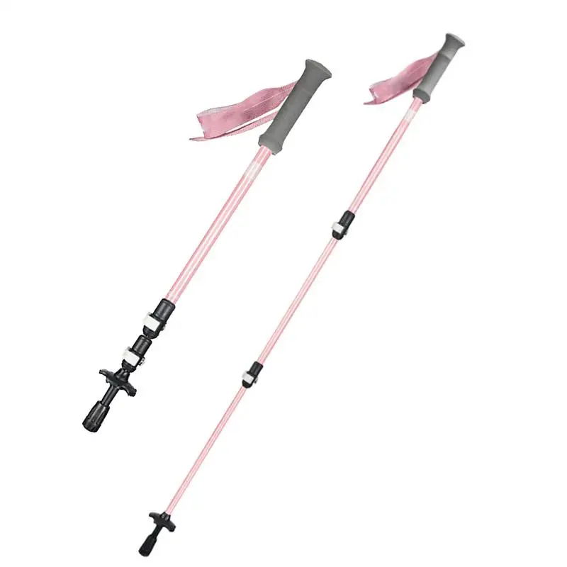 Lightweight Telescopic Adjustable Aluminum Alloy Child Alpenstocks Ultralight Trekking Folding Pole Walking Camping Hiking Stick