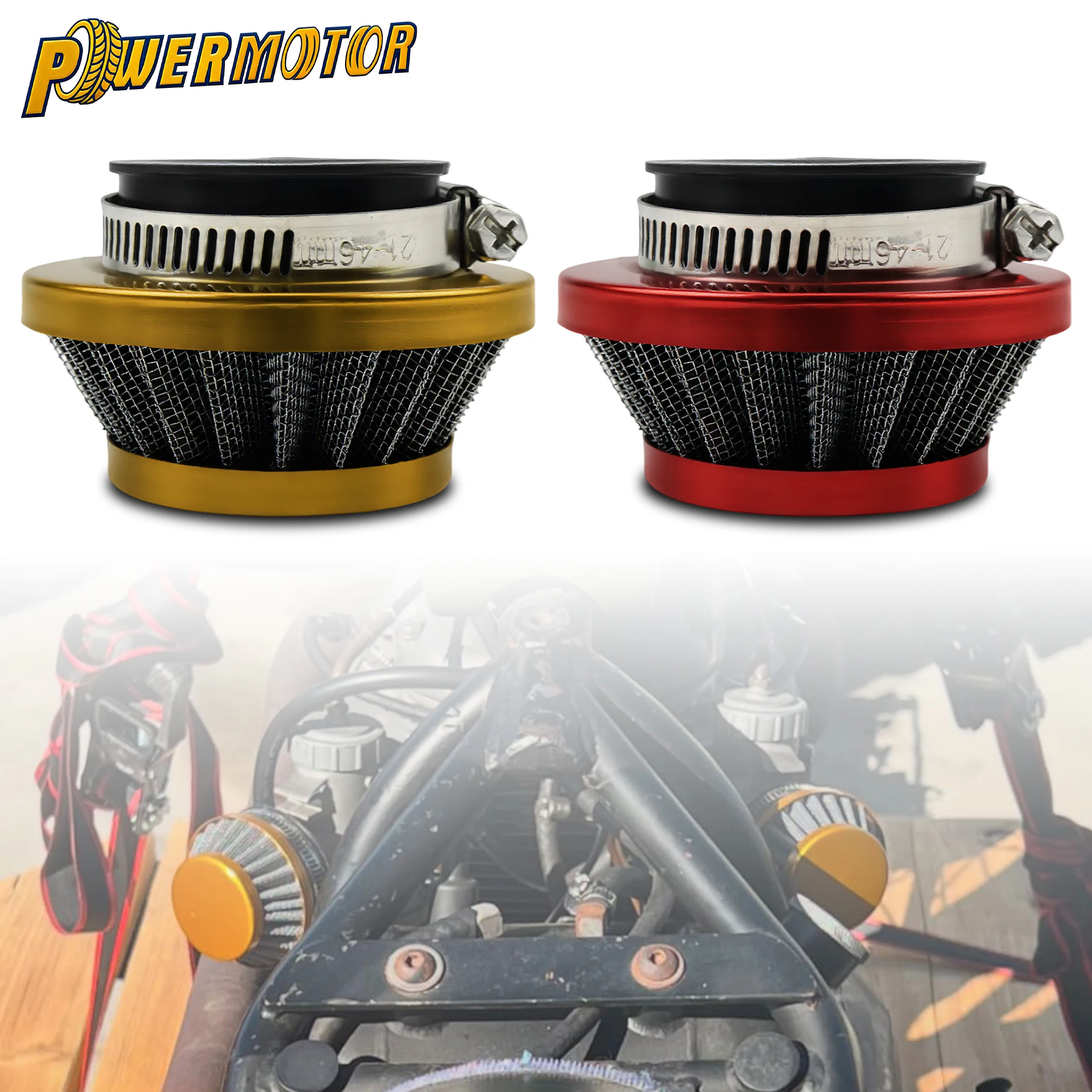 

35mm Universal Motorcycle Air Filter Air Cleaner High Flow Pod Filter For 50cc-150cc ATV Go Karts Motocross Dirt Pit Bike