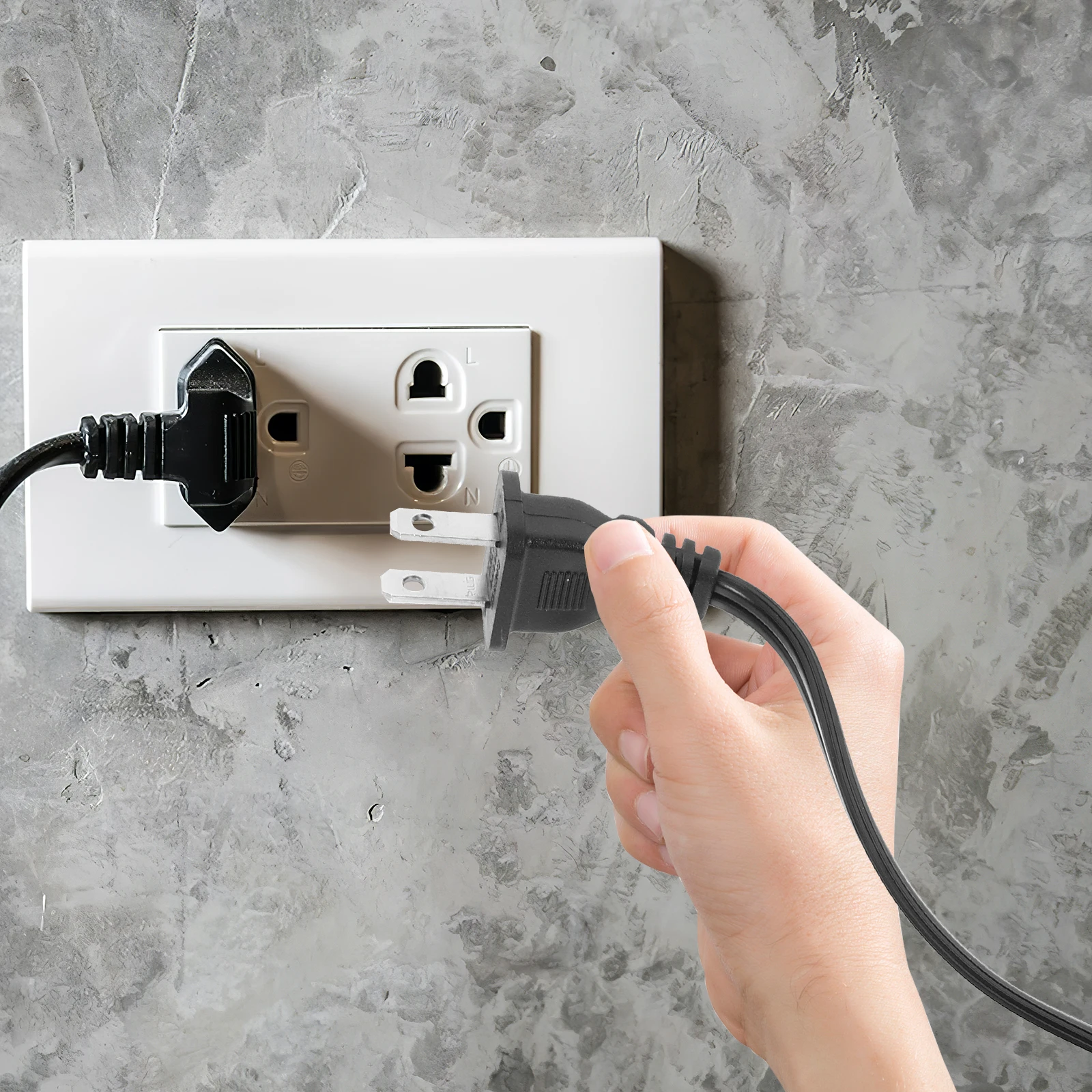 

15m Power Prong Appliance Cable Lamp Electric Blanket Extension Home Office Use Lamp Cord Power Cable 2 Prong Plug