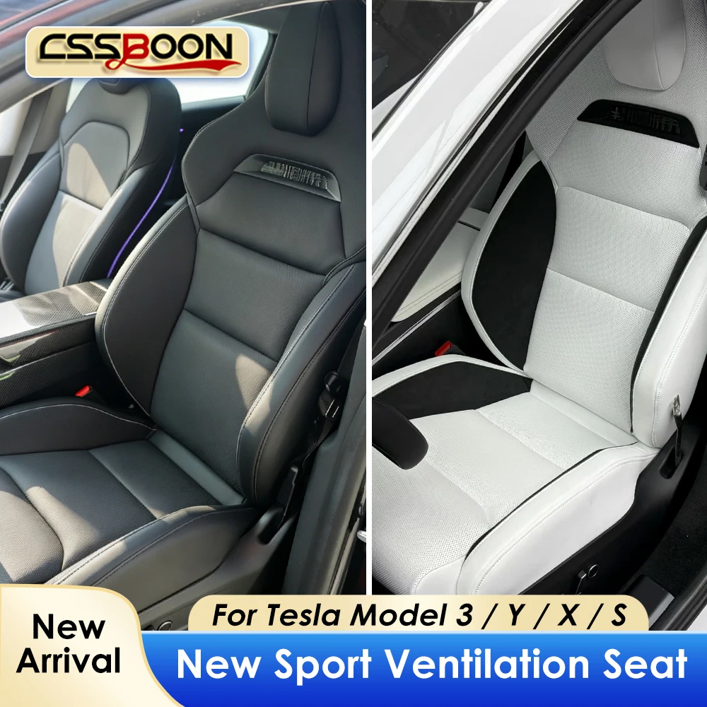Luxury Ventilated Sports Seats Upgrade Kit for Tesla Model 3 Y X S 2016-2026 Custom Vegan Leather Interior Accessories