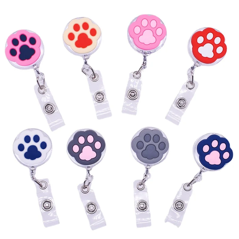 Держатель-Бейджа-с-указанием-имени-и-удостоверения-для-бейджа-с-кошачьими-лапами-для-персонала-выдвижная-держатель-карт-пропусков