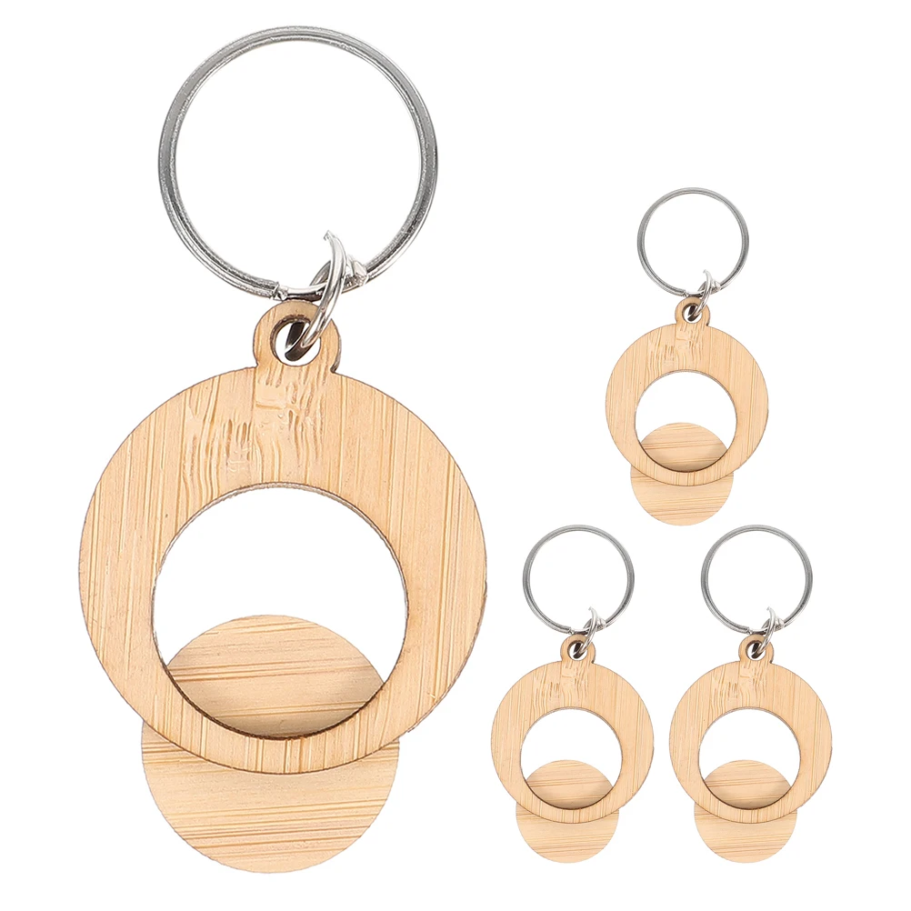 

4 Pcs Wooden Token Keychain Shopping Trolley Tokens Key Rings Chains Supermarket Grocery Store Supplies Unique Gifts Ideas