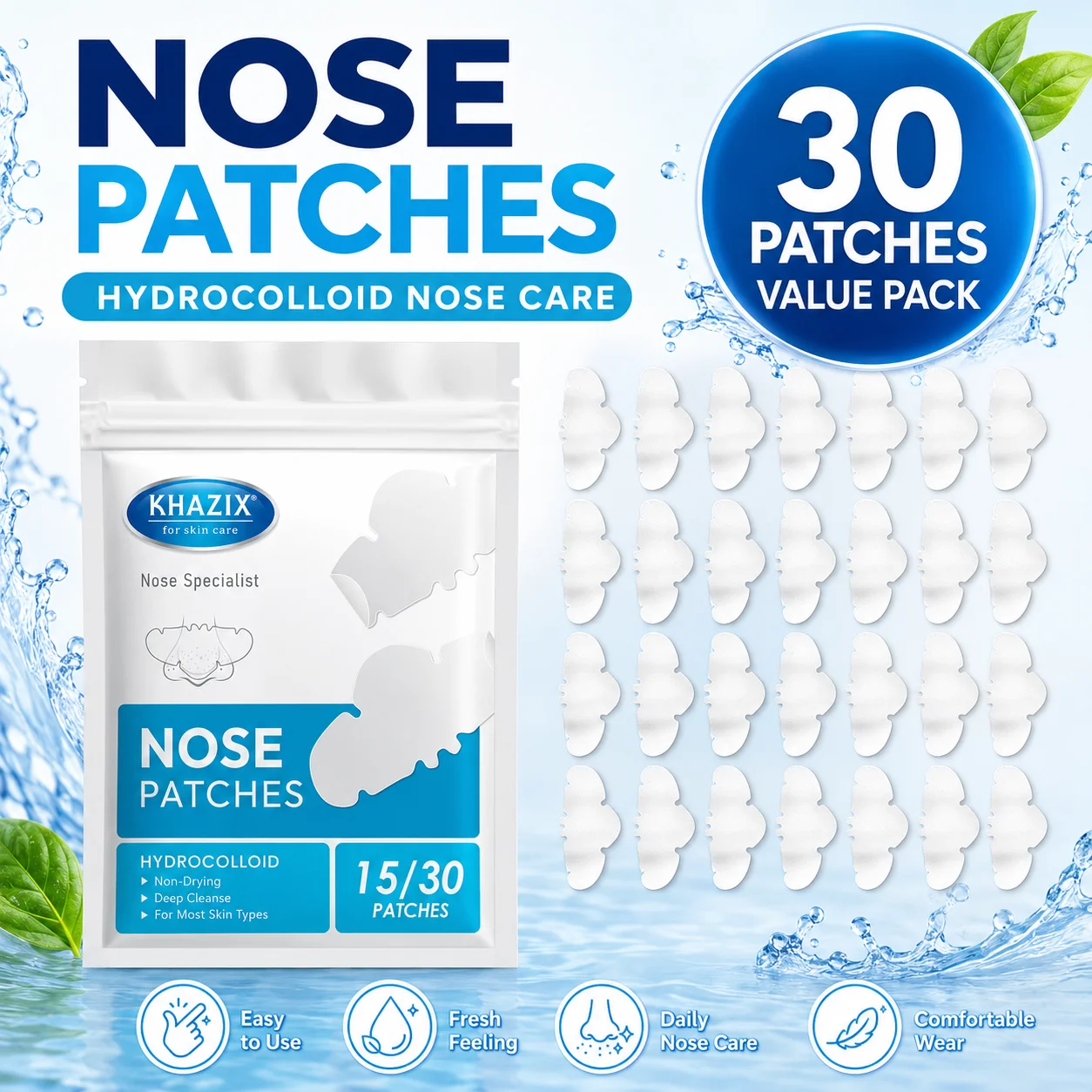 30pcs Nose Patch, Deeply Cleansing And Rejuvenating Nose Skin, Unclogging Pores, For Smooth And Clear Nose Skin