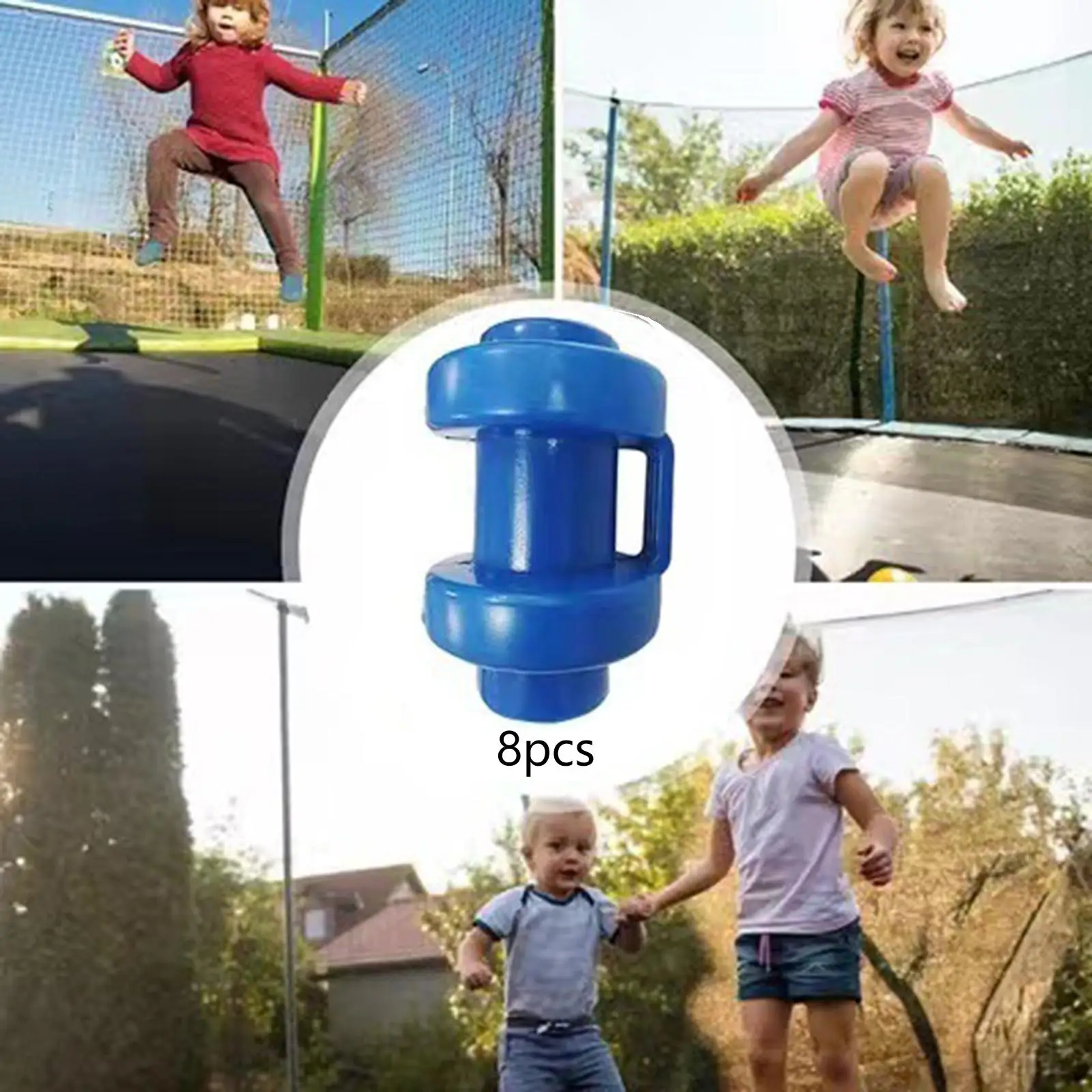 

8 Pieces Trampoline Enclosure Pole Caps 0.98" Diameter Plastic for Net Hook