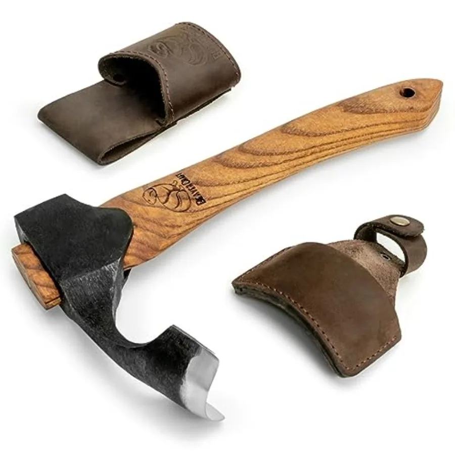 

Forged Adze Axe Wood Carving - Curved Woodworking Adze AX2 with Wooden Handle for Bowl Gutter - Spoon Carving Tool - Whittling