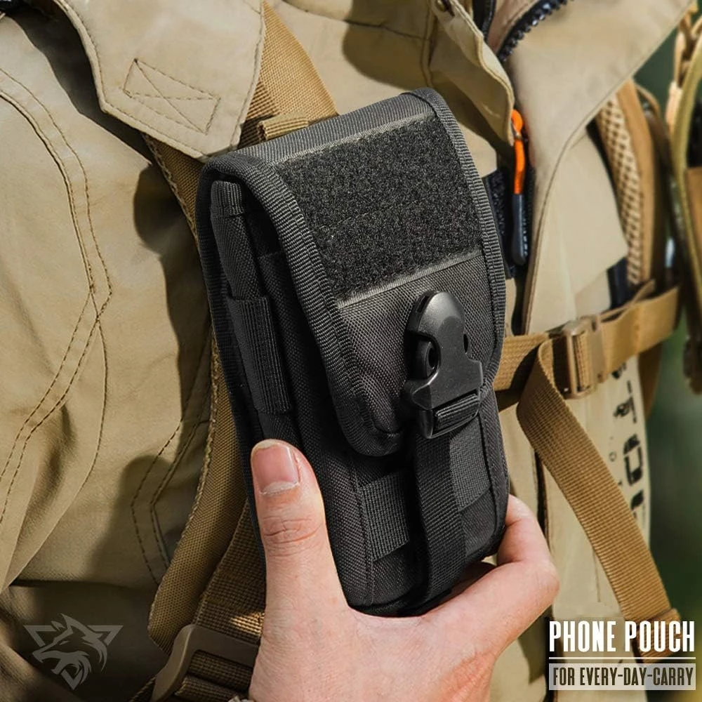 Tactical Phone Pouch Molle,Smartphone Holster Bag EDC Utility Cellphone Lock Card Holder Organizer Fit for Waist Belt Case view 5