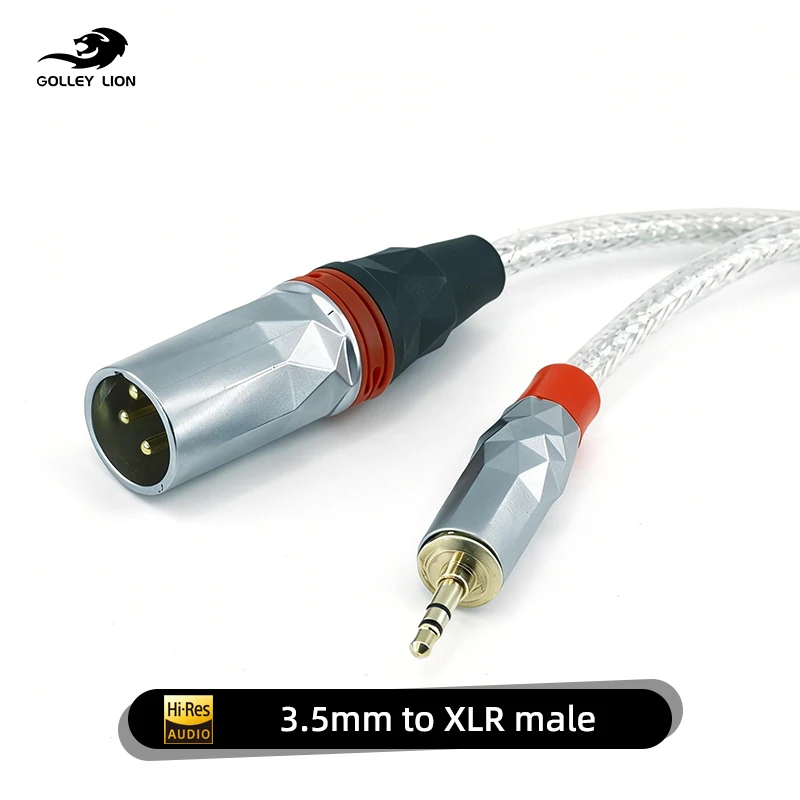 GOLLEY LION 3.5mm to XLR Male Cable Hi-Fi Sound – Balanced Transmission for Studio Mixer/Amplifier System