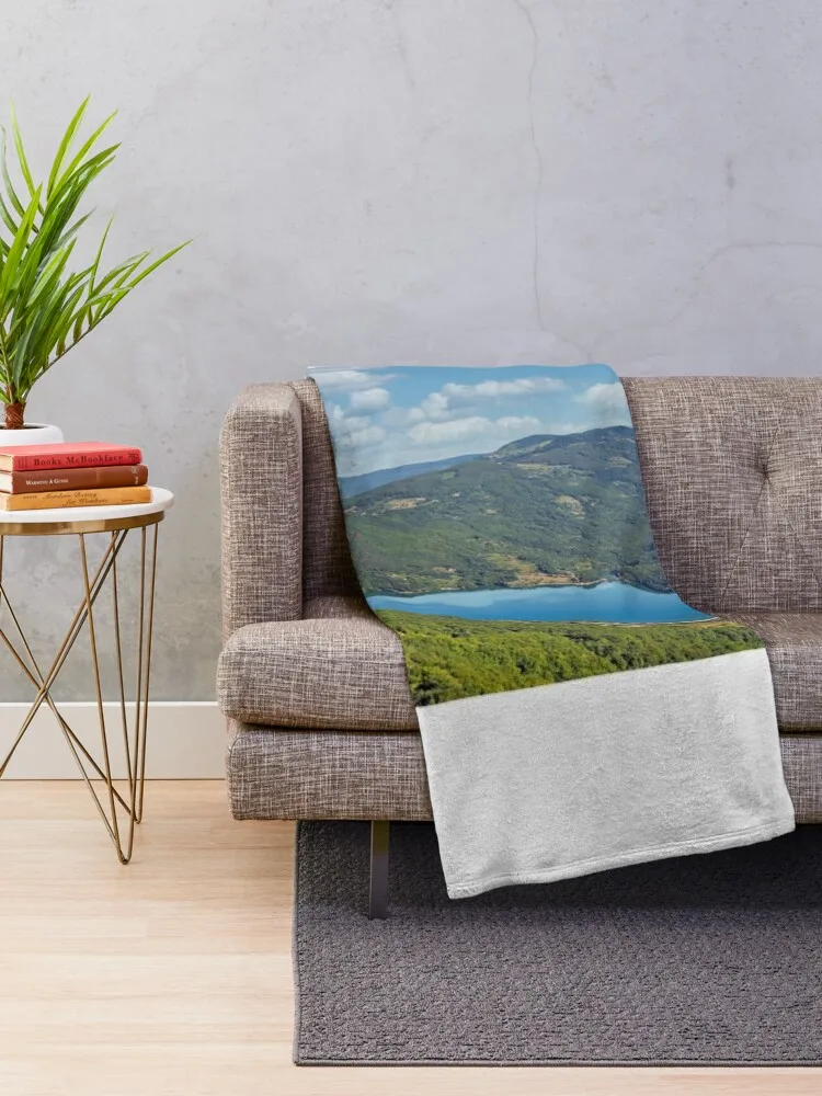 Hydroelectric power plant on Drina river,Serbia Throw Blanket Flannel Fabric For Decorative Sofa Blankets