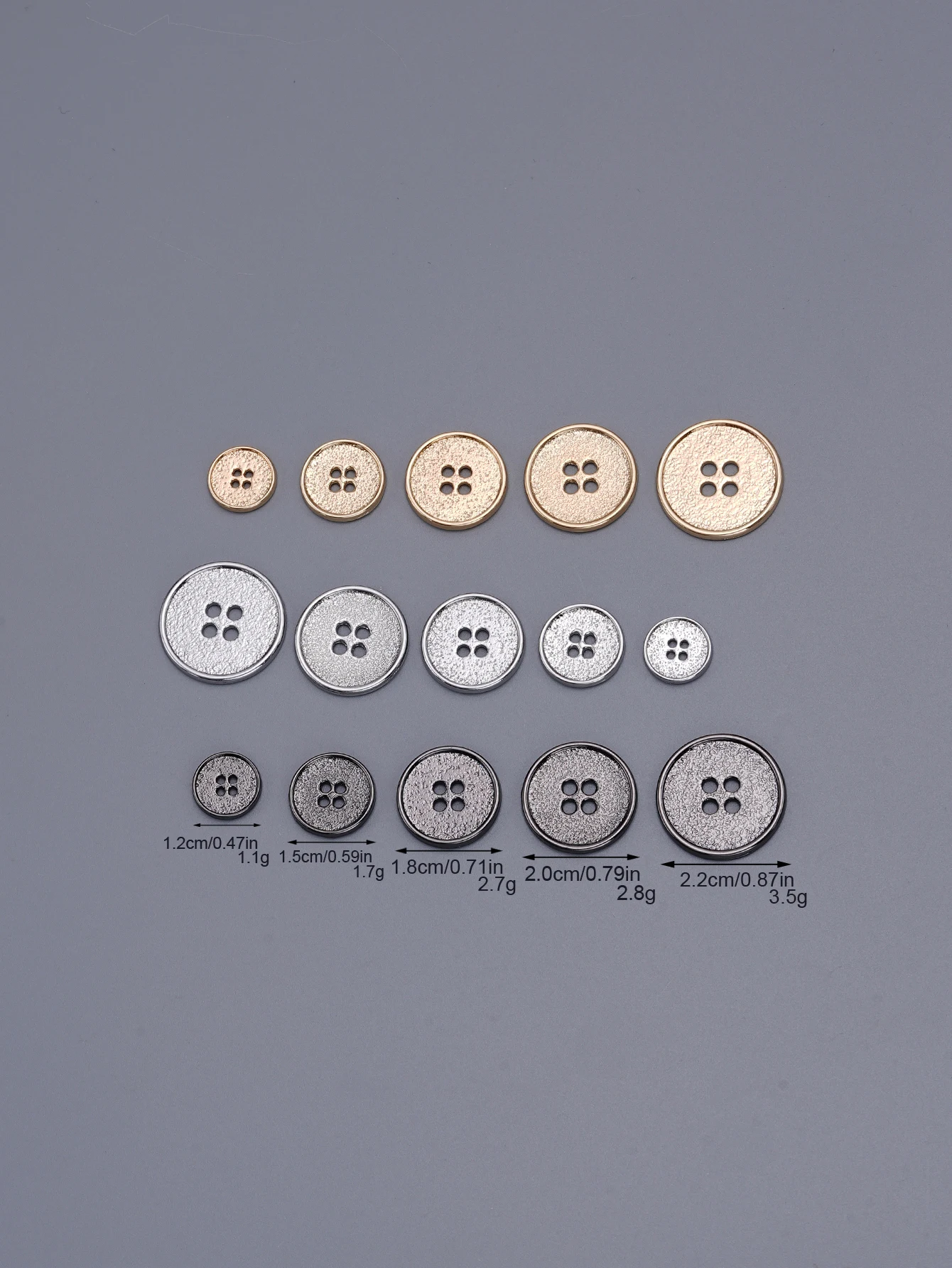 10pcs/Set Classic Round Flatback Buttons Jewelry DIY Hand Sewing 4 Holes Metal Buttons Apparel Accessories All Match