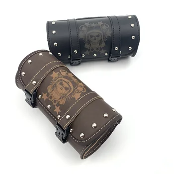 Evrensel Motosiklet Heybe Modeli Yan PU Deri Bagaj Eyer çantası Depolama alet çantası