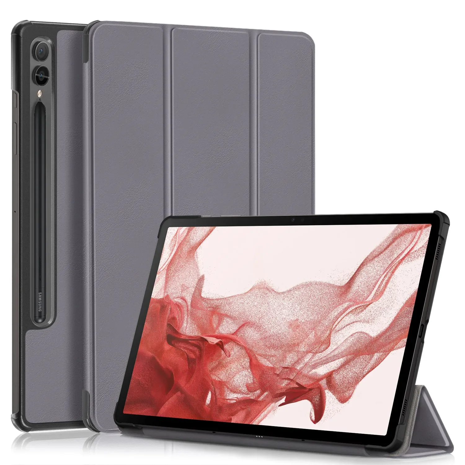 Dreifach faltbarer Ständer und Smart PU-Leder-Schutzhülle für Samsung Galaxy Tab S7 S8 11 Zoll S9 11 SM-X710 und Tab S10 11 SM-X810
