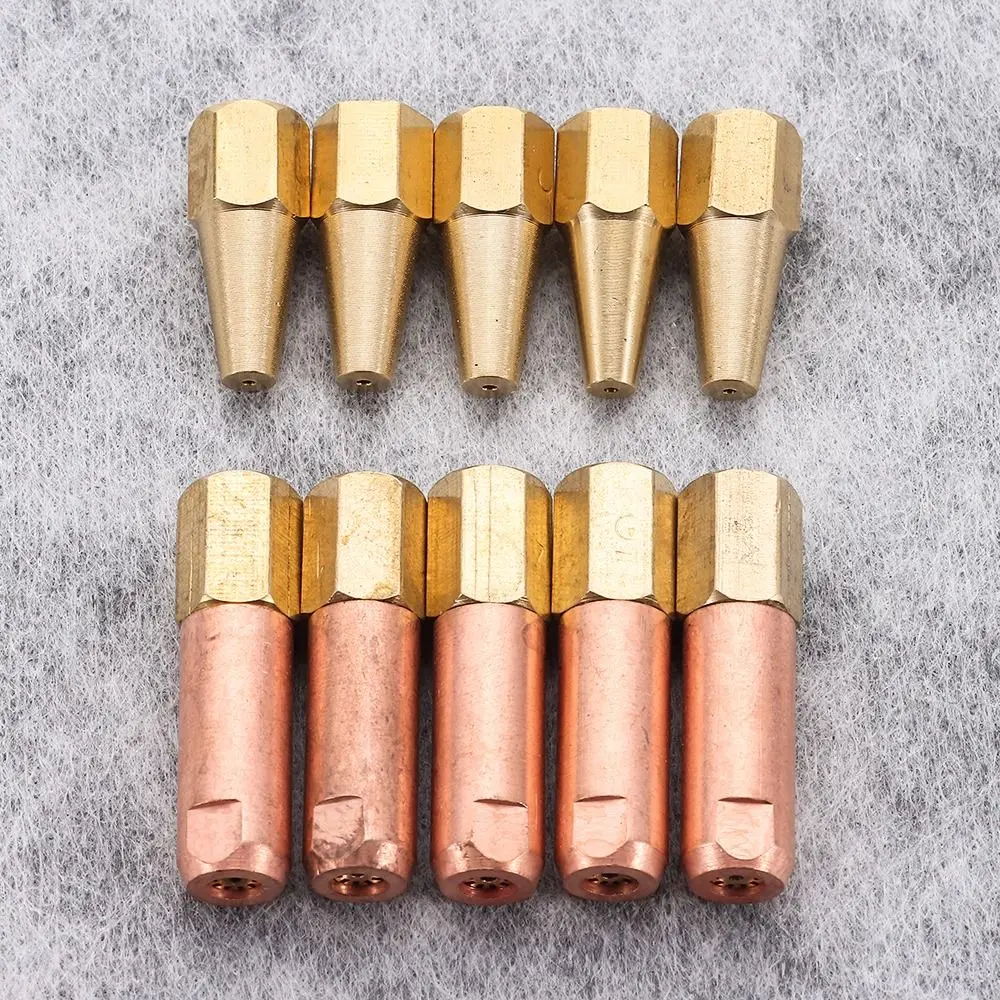 5pcs H01-2 Gas Brazing Torch Nozzle Pure Copper Oxygen Propane Acetylene Liquified Gas Torch Tip Solder Welding Torch Accessory