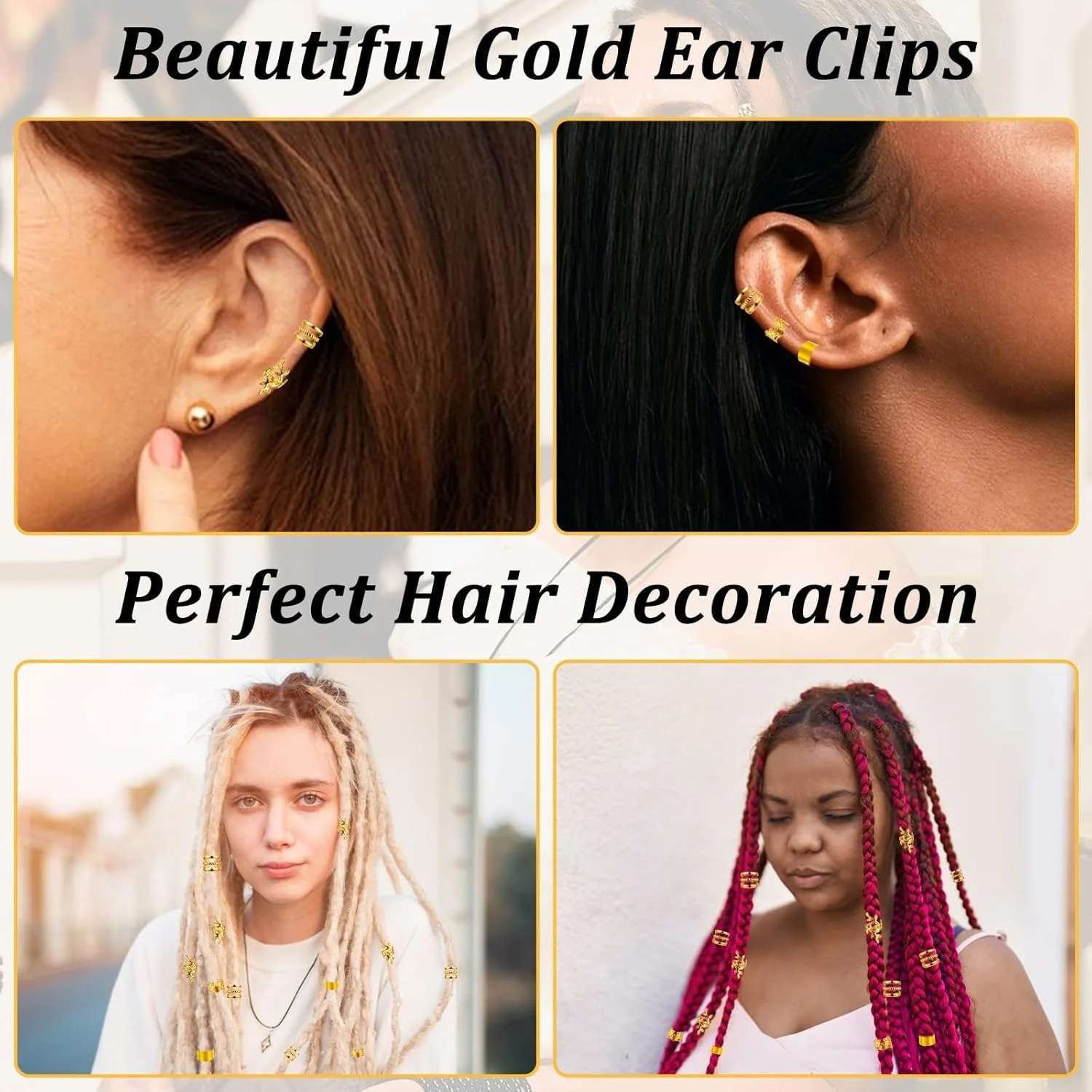 ゴールド & シルバー ひまわり オリーブ ブランチ 中空ドレッドヘア リング 40 個 |   パーティー/フェスティバル宴会ウィッグアクセサリー