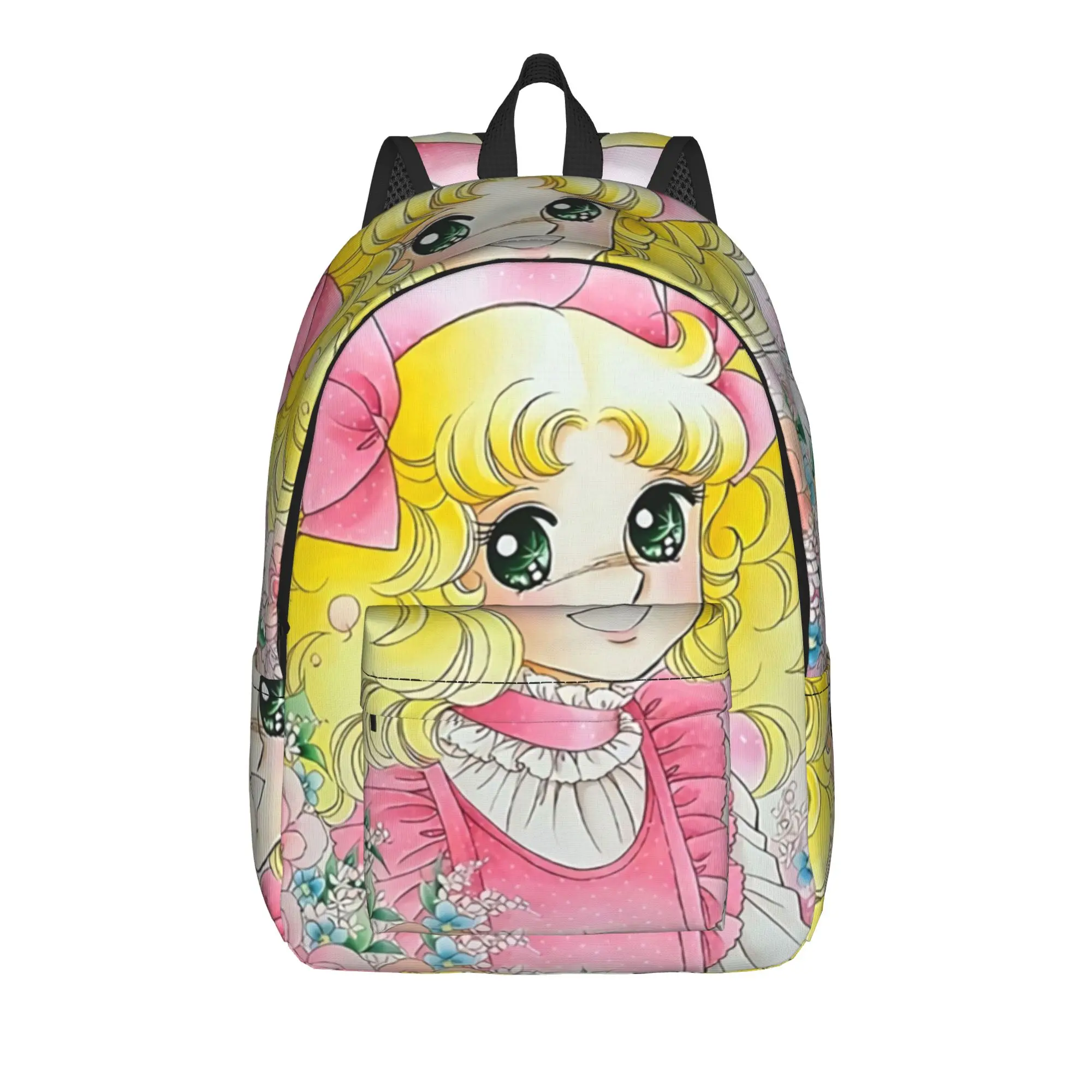 

Candy Candy Anime Casual Backpack Lightweight Student Travel Kawaii Cute White Adley Daypack for Men Women College Canvas Bags