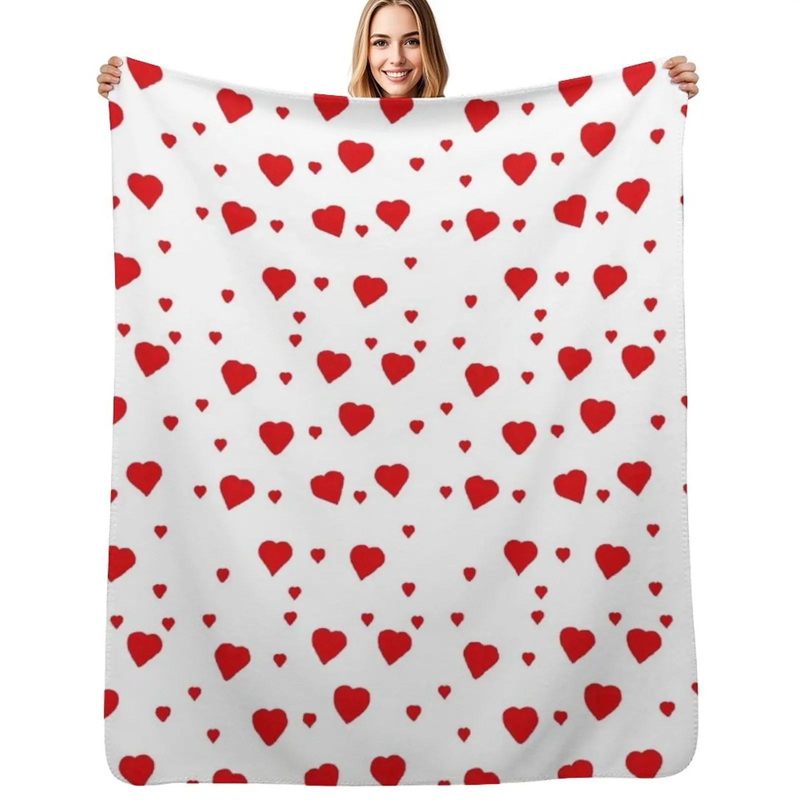 

Imperfect red hearts Throw Blanket Cozy Napping Blanket Gift for Mom Dad