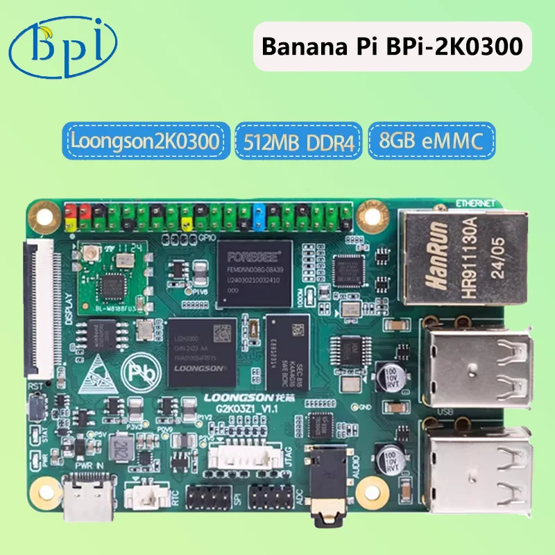 

BananaPi BPI-2K0300 Zhongke Loongson 2K0300 Встроенный одноплатный процессор 1,0 ГГц DDR4 Компьютер