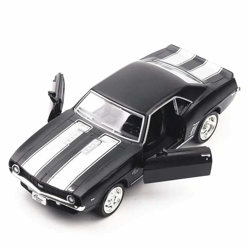 Modèle de voiture en métal moulé sous pression pour enfants, Chevrolet USA 1969, Camaro SS Vintage 256, jouet de collection, cadeau noir, A318, 1:36