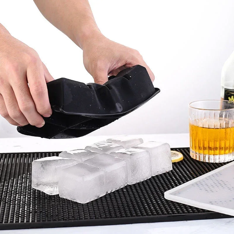 Große quadratische Eiswürfelform 4/6/8/15 Fächer Lebensmittelechte Silikon-Eisform mit Deckel Quadratische Eiswürfelform für DIY Whiskey Cocktail – Detail 9