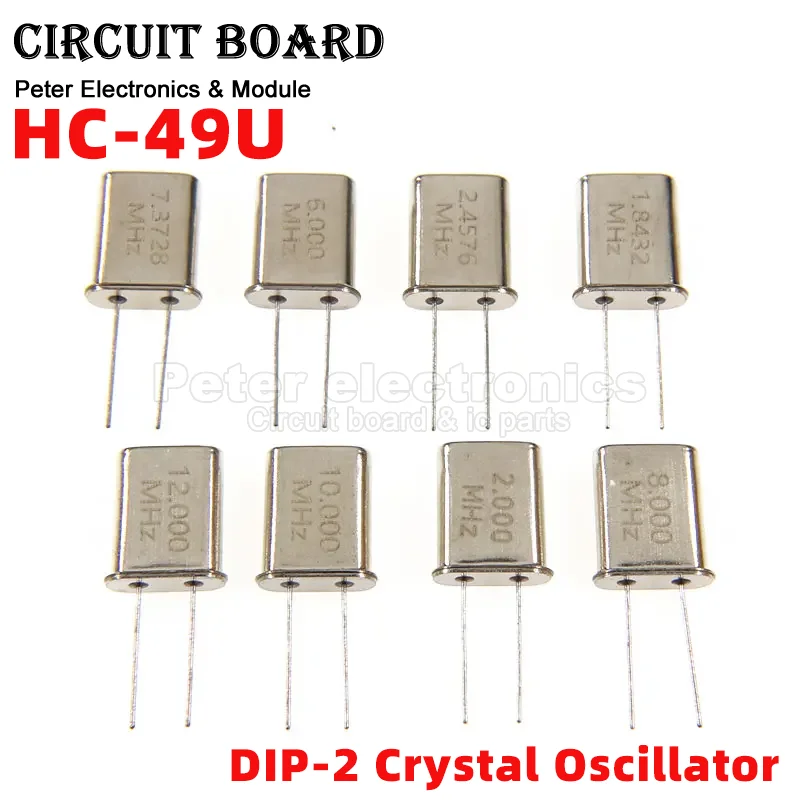 (10pcs)HC-49U 2Pin Passive Crystal Oscillator 2MHz 4MHz 6MHz 8MHz 10MHz 12MHz 1.8432MHz 11.0592MHz18.432MHz 14.7456MHz 16MHz