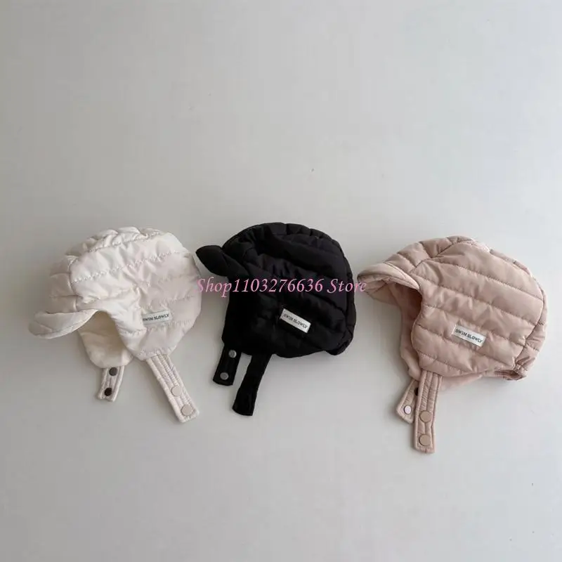 

R6FD Cotton Down Hat Waterproof Trendy Baby Bonnet Warm Beanie Cap Short Brim for Kid