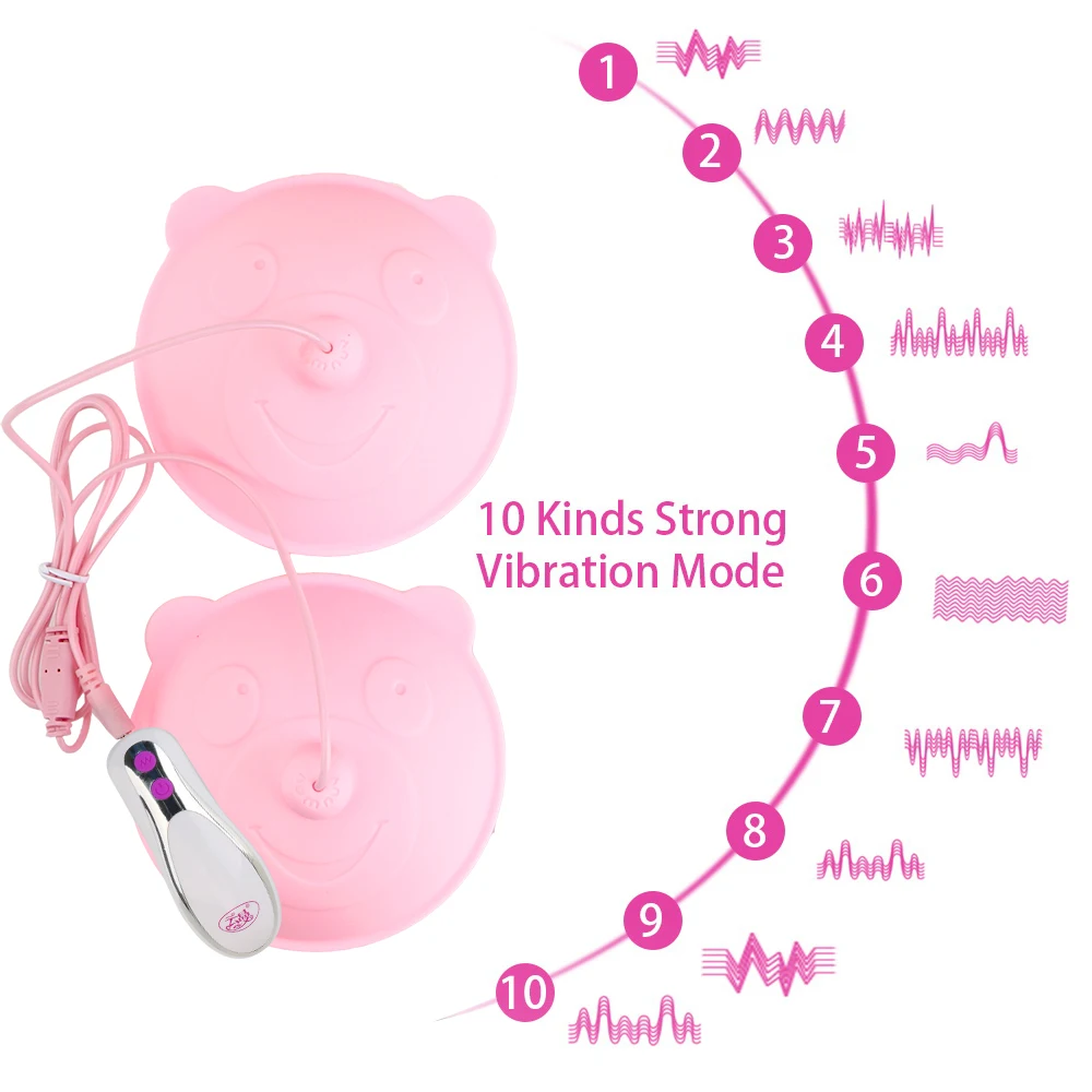 Tongue Lick Nipple Suction Cups  Nipple Sucker Vibrator Electric Breast Pump Breast Enlarge Massager  Sex Toy for Woman 10 Speed