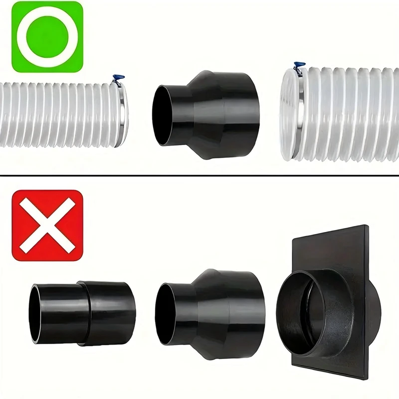 4Inch Hose To 2-1/2Inch Hose Cone Reducer Dust Collection Fittings Dust Collection Hose Connector