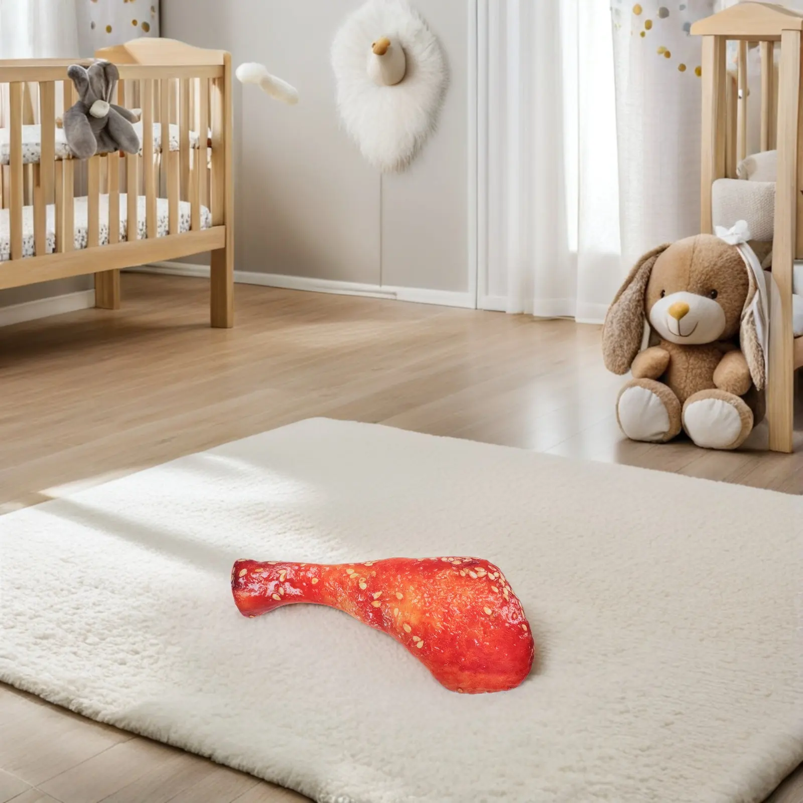 

Simulation Chicken Leg Pillow 15 Inch Realistic Food Shape Cushion Home Decor Sofa Back Lumbar Support Fried Chicken Leg Soft