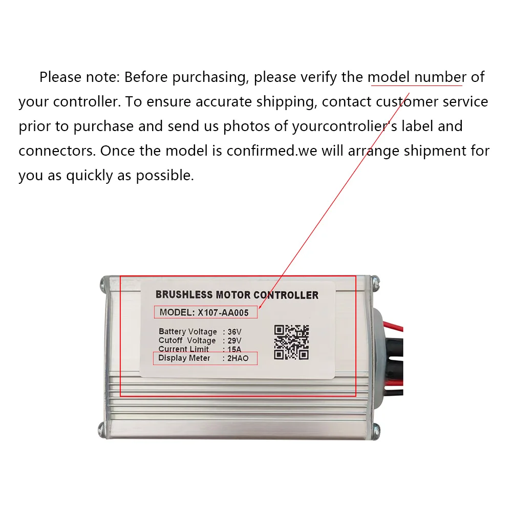 Nulkomma Ebike Brushless Motor Controller X107-AA005 36V 15A for 2HAO Protocol Electric Scooters Speed Parts MTB Fat Bikes