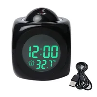 LED Digital Alarm Clock Projection Clock Ceiling Clock with Time Temperature Display Backlight Snooze Clock for Home Bedroom