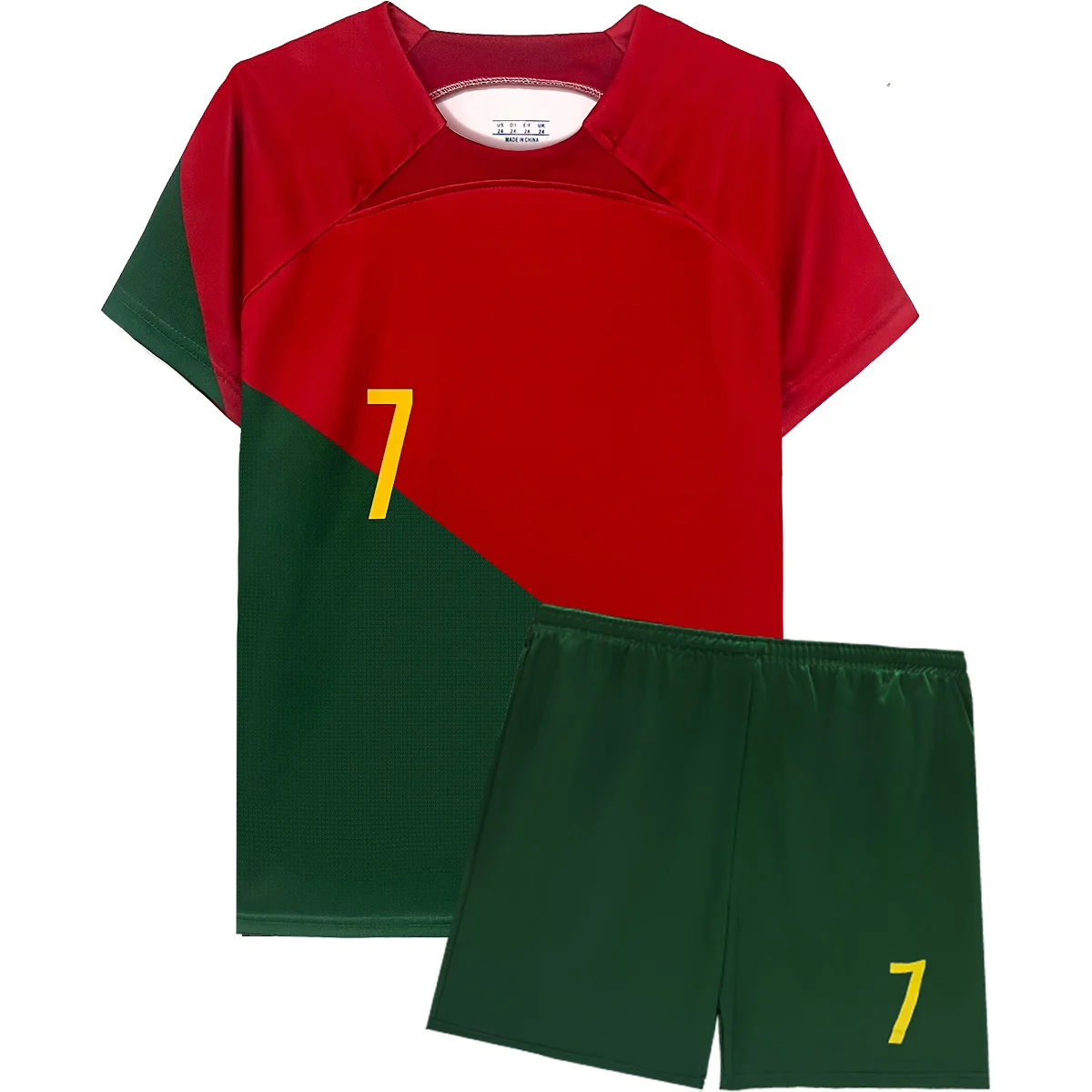 Boys' Soccer Jerseys Kids #7 Football for Boys Girls Youth Shirts and Shorts Kit Set for 4-13 Years