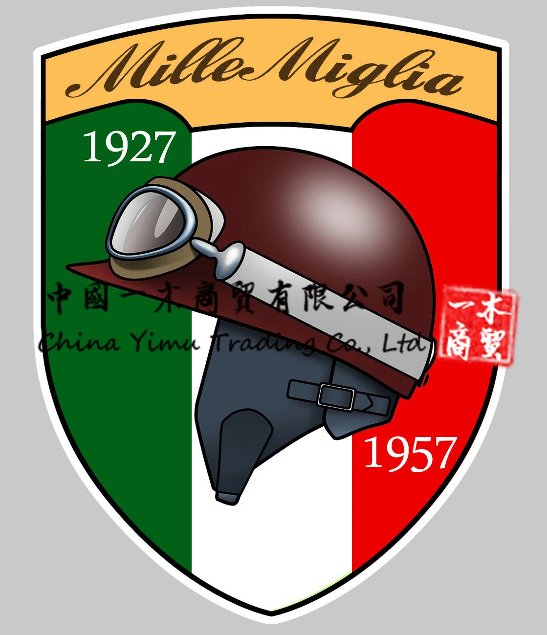 Car Accessories For Autocollant Mille Miglia 1000 Racing Drapeau Italia Blason Sticker