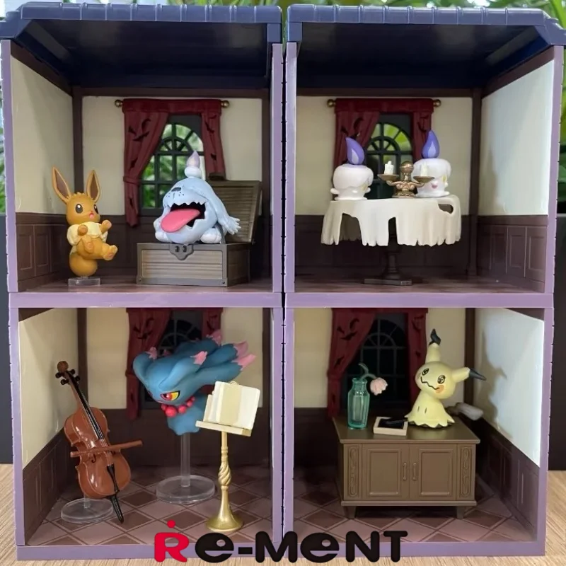 Re-Ment Pokemon Midnight Mystery House 2 colección de escenas en miniatura caja ciega modelo de acción juguete sorpresa regalo para coleccionistas