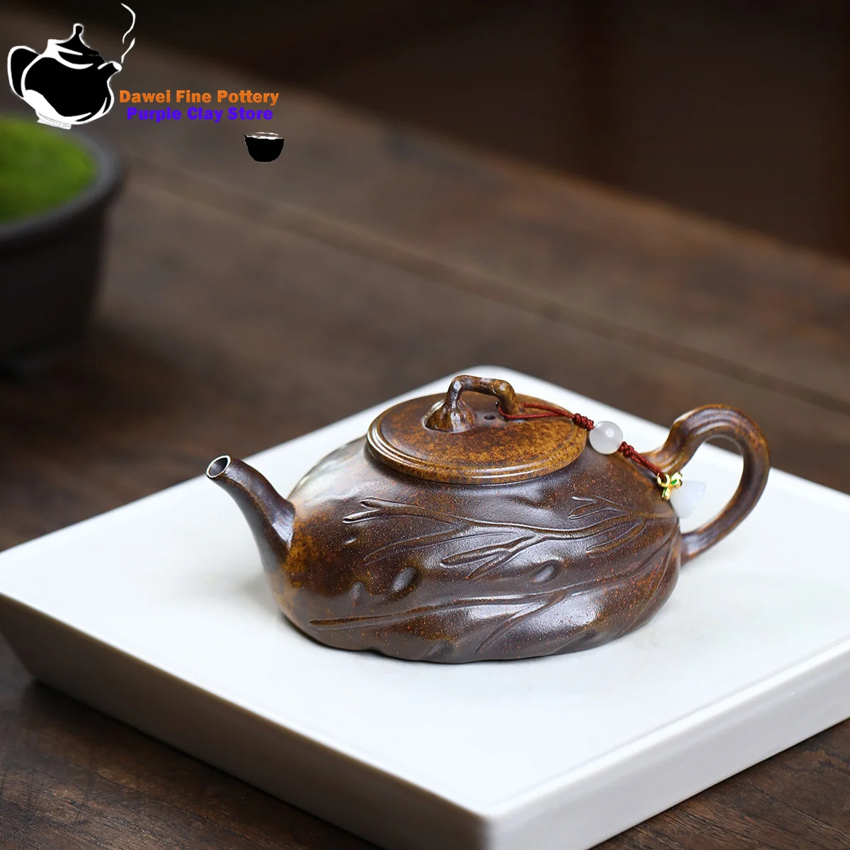 Yixing purple clay teapot, raw ore, dragon bone, gold sand, high-temperature wood burning, one leaf, autumn tea set, teapot