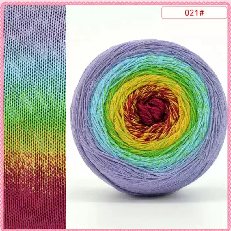 350g/Ball Multicolored Linen Thread Gradient Long Dyed Cake Thread 1000m Rainbow Thread Handmade DIY Hat Shawl Scarf Material