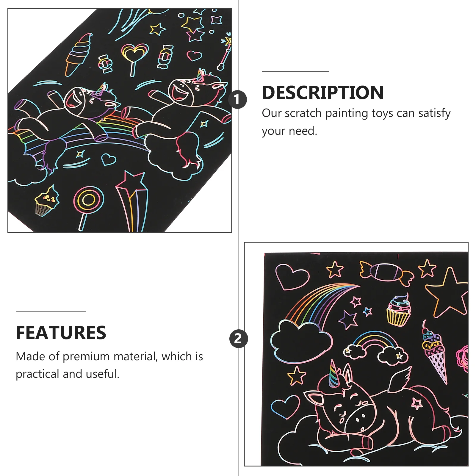 1Set Kratzmalerei-Set für Kinder, Kratzkunst, kreatives DIY, Graffiti, Aktivität, Handwerk, Kinder, Schaben, Malen