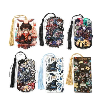 ที่คั่นหนังสืออะนิเมะการ์ตูนสร้างสรรค์ ที่คั่นหนังสืออะคริลิกน่ารักพร้อมพู่ อุปกรณ์อ่านหนังสือและสํานักงานสําหรับคนรักหนังสือ