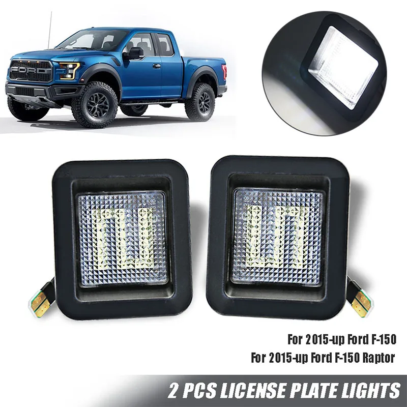 

2PCS Car LED Number License Plate Lights Assembly 12V For Ford F-150 2015-up Raptor Focus Mk3 Mustang Car Exterior Accessories