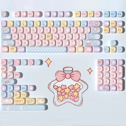 131 Keys MOA Profile Keycap Cute Candy Bear Dye Sublimation PBT Keycaps For Mx Switch Mechanical keyboard Custom Key Caps GK61