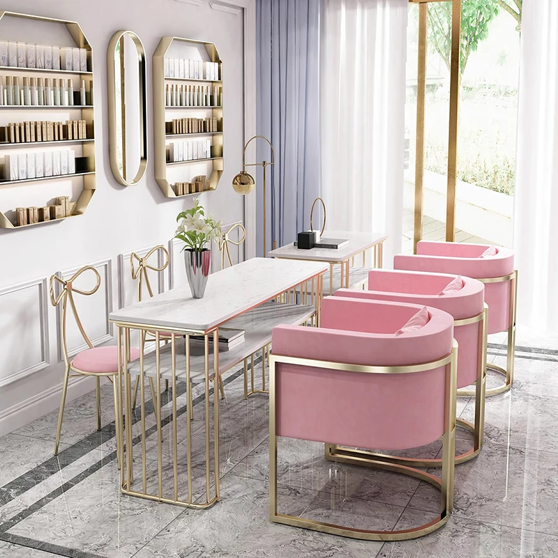 

Premium Luxury Nail Table Trendy Beauty Modern Minimalist Nail Desk Unique Design Mesa Para Manicura Profesional Salon Furniture