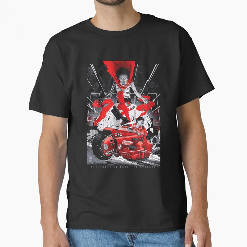

80s Vintage Akira #0807 Manga cyberpunk city explosion cyber mecha tokyo motor anime Gift T-shirt for men large size tops