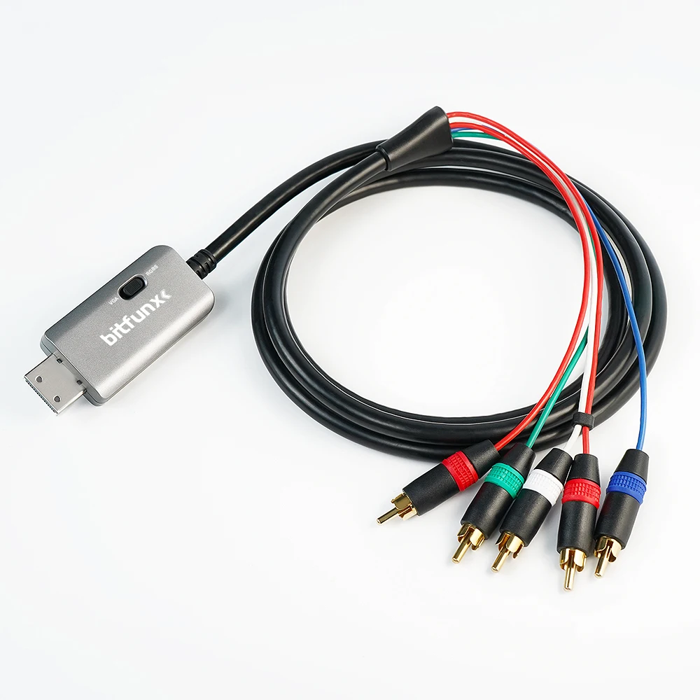 Bitfunx RGBS VGA vers composant vidéo 5RCA YPbPr câble pour Console de jeu Sega Dreamcast DC