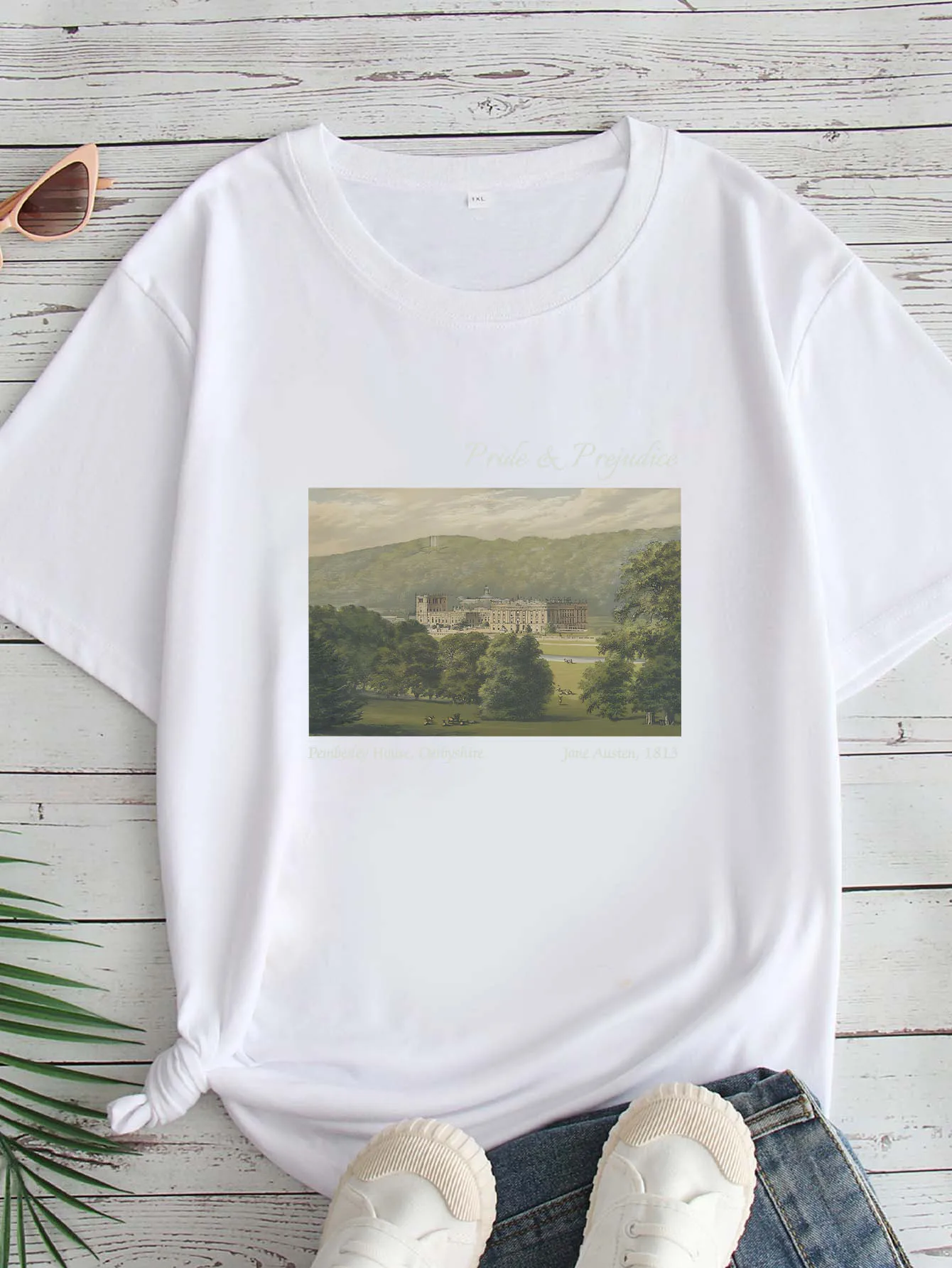 

Women's Large Size Printed round Neck Short Sleeve T-shirt 1-7XL Comfortable Casual Top in European Style