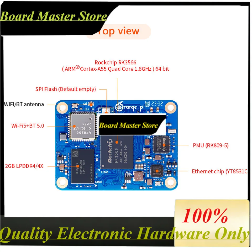 BoaMasMOrange Pi CM4 2GB Ram DDR4 RK3566 32GB Emmc WIFI5-BT5.0 Orange Pi Compute Module 4 Orangepi CM4 Run Android Ubuntu Debian