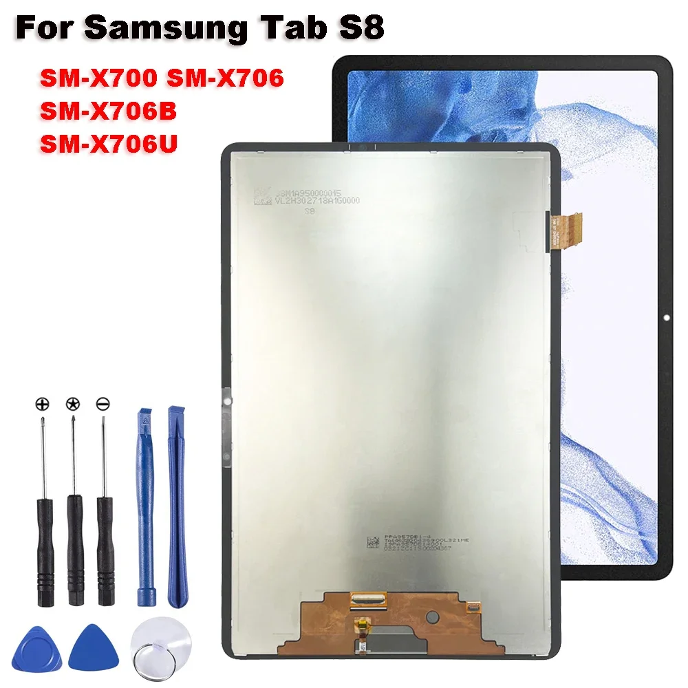 

For Samsung Tab S8 SM-X700 SM-X706 SM-X706B SM-X706U X700 X706 X706B 11.0" LCD Display Touch Screen Digitizer Glass Assembly