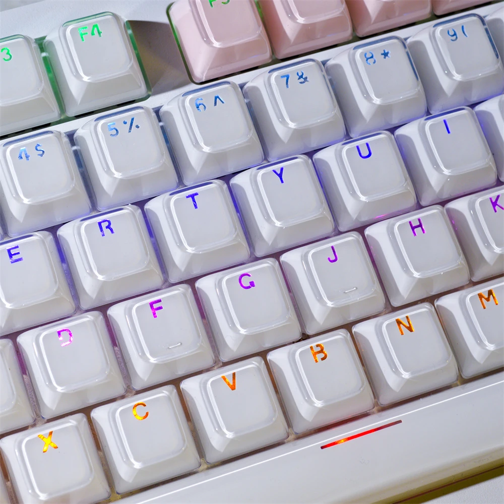 Imagem -05 - Crystal Jelly Keycap para Teclado Faça Você Mesmo Grupo Keycaps Mecânicas Ice Crystal Branco Rosa Bonito